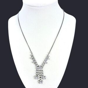 Faux Diamond Party Necklace Statement Vintage